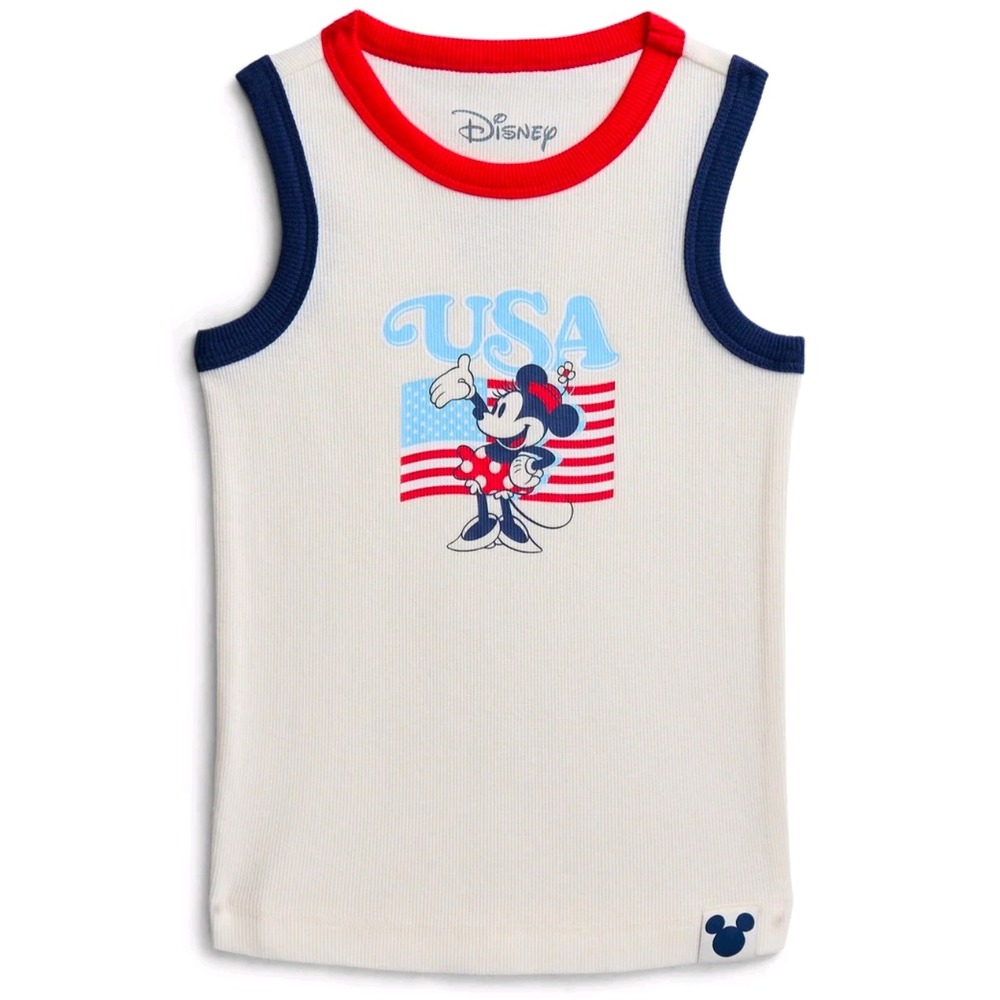 Baby Girls Disney ribbed Minnie mouse USA graphic tank top size 12 months